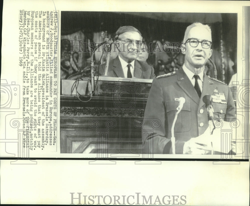 1969 Gen. Goodpaster addresses North Atlantic Alliance in Brussels - Historic Images