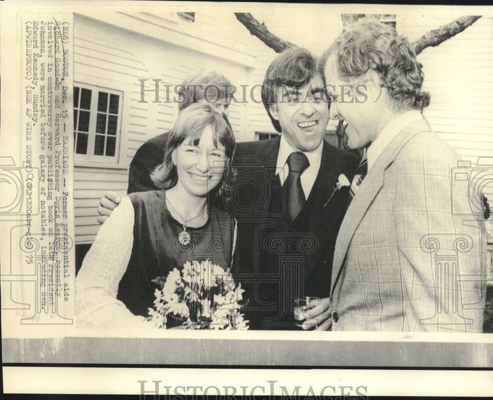 1975 Sen. Edward Kennedy, guest at wedding of Goodson and Kearns. - Historic Images