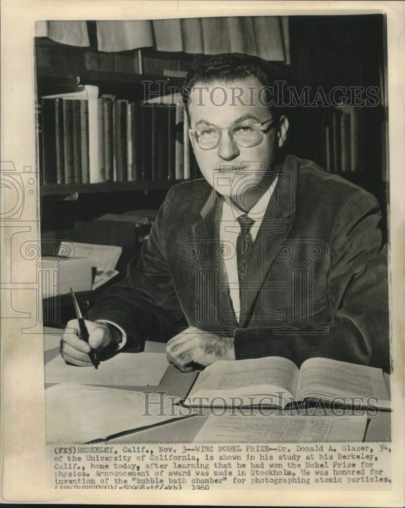 1960 Dr. Donald L. Glaser, Nobel Prize winner in physics - Historic Images