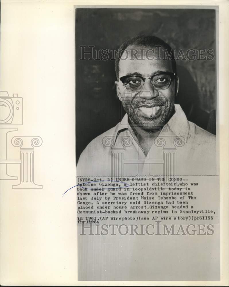 1963 Antoine Gizenga, Congo leftist chieftain - Historic Images