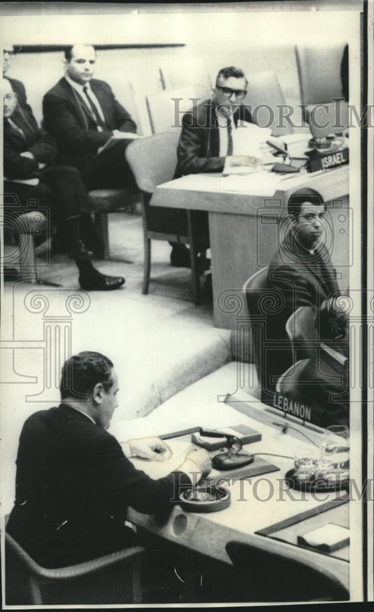 1968 Ambassador Ghorra of Lebannon & Rosenne of Israel at U.N. - Historic Images