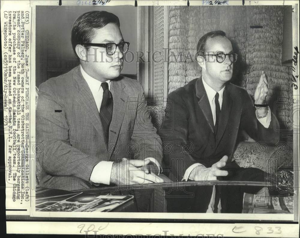 1973 George Gillett &amp; Potter Palmer may purchase New Orleans Saints-Historic Images