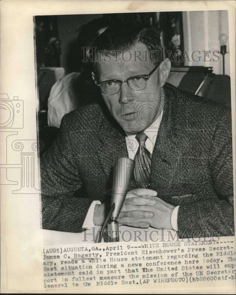 1959 Press Photo President Eisenhower&#39;s Press Secretary James Hagerty-Historic Images