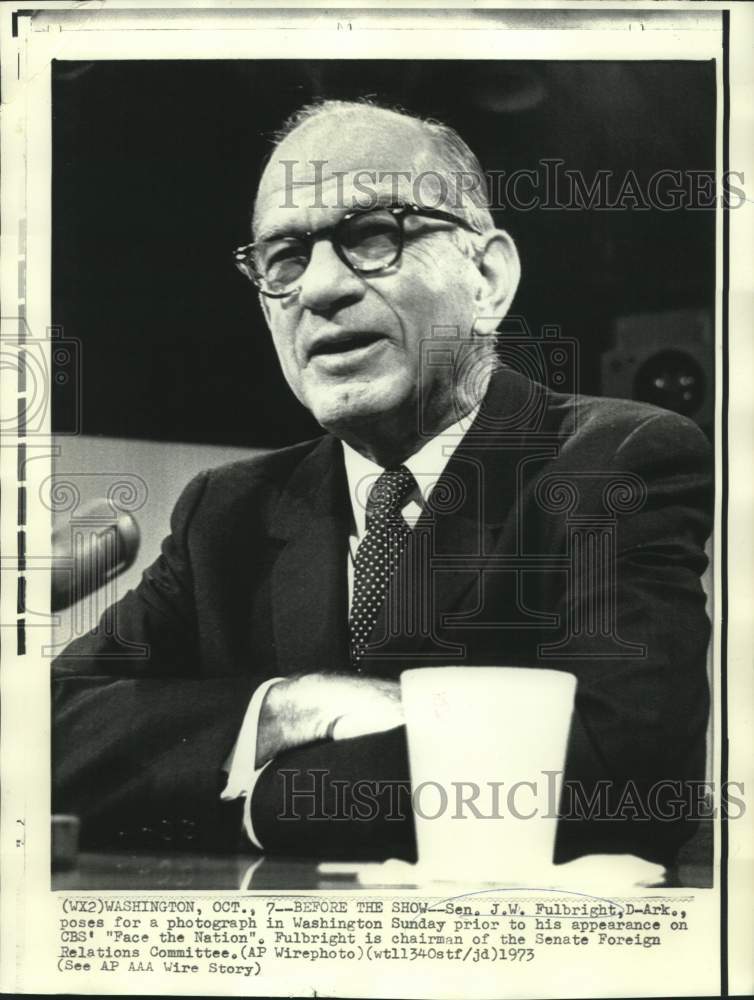 1973 Senator J.W. Fulbright, D-AR, appears on CBS&#39; Face the Nation - Historic Images