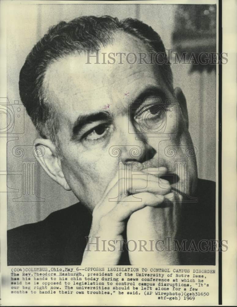 1969 Reverend Theodore Hesburgh, President of Notre Dame.-Historic Images