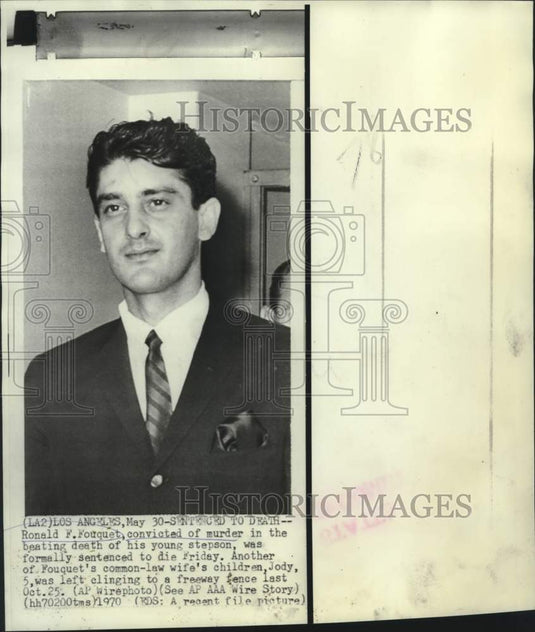 1970 Ronald Fouquet, convicted of murder, sentenced to die - Historic Images