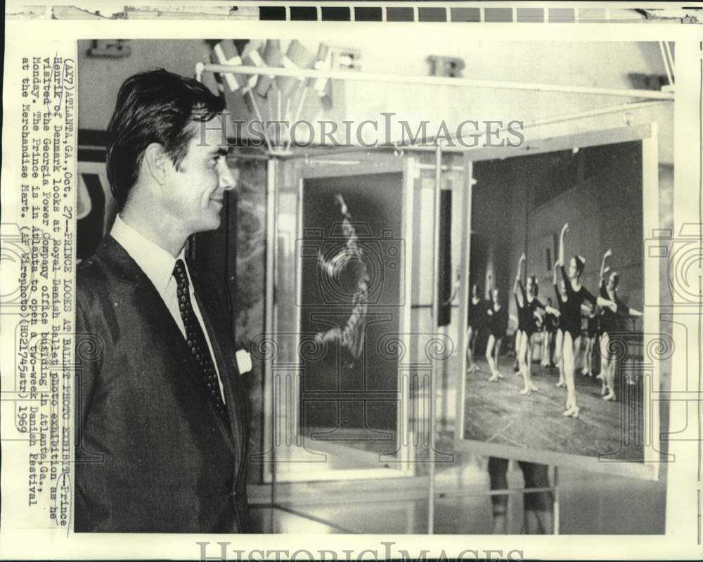 1969 Denmark&#39;s Prince Henrik views Royal Danish Ballet photo in GA - Historic Images