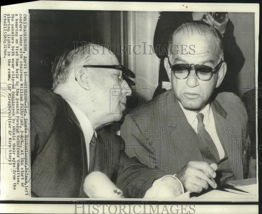 1966 Press Photo Chairman Fulbright & other at Foreign Relations Committee-Historic Images