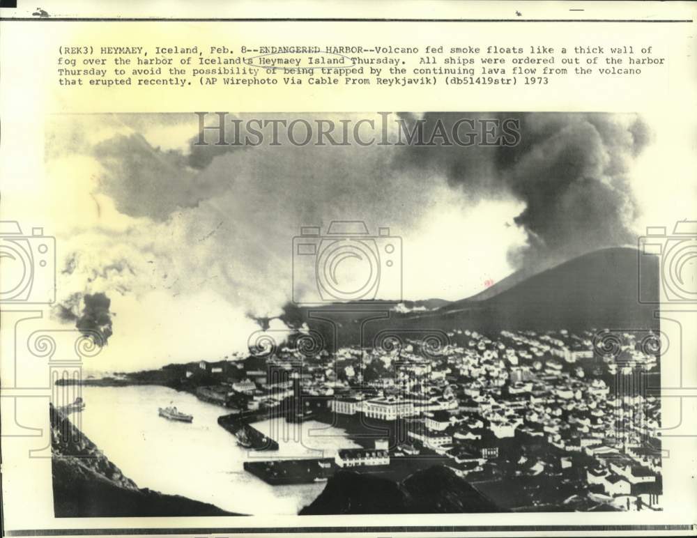 1973 Ships ordered out of Heymaey, Iceland&#39;s harbor - Historic Images