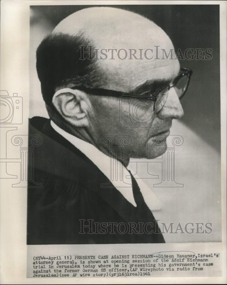 1961 Israel&#39;s Attorney General Gideon Hausner at Eichmann&#39;s trial - Historic Images