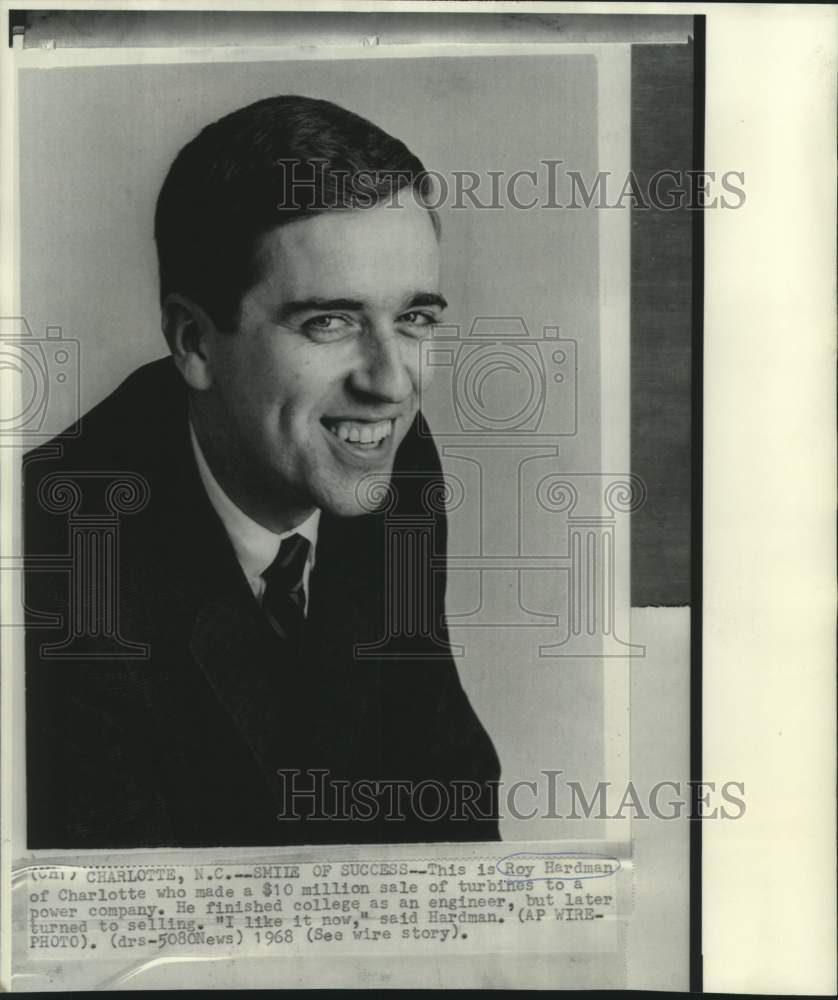 1968 Press Photo Roy Hardman, college engineer turned to salesman in NC-Historic Images