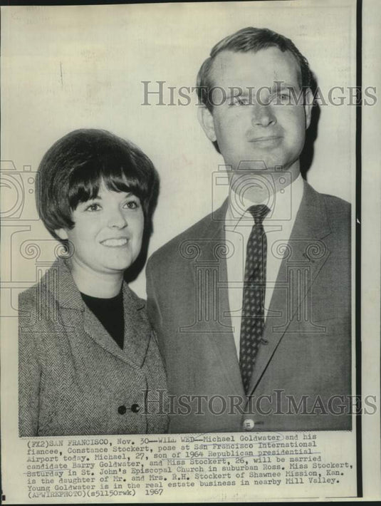 1967 Michael Goldwater & Constance Stockert to wed  in California - Historic Images