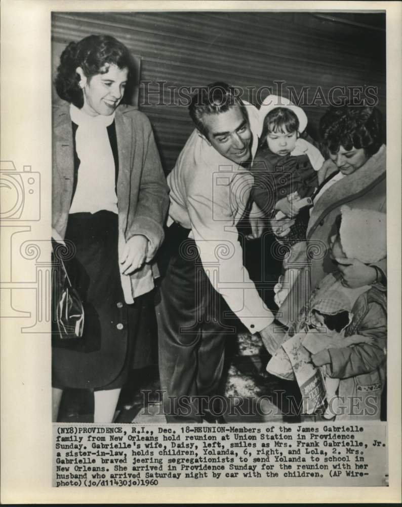 1960 James Gabrielle family from New Orleans at Rhode Island reunion - Historic Images