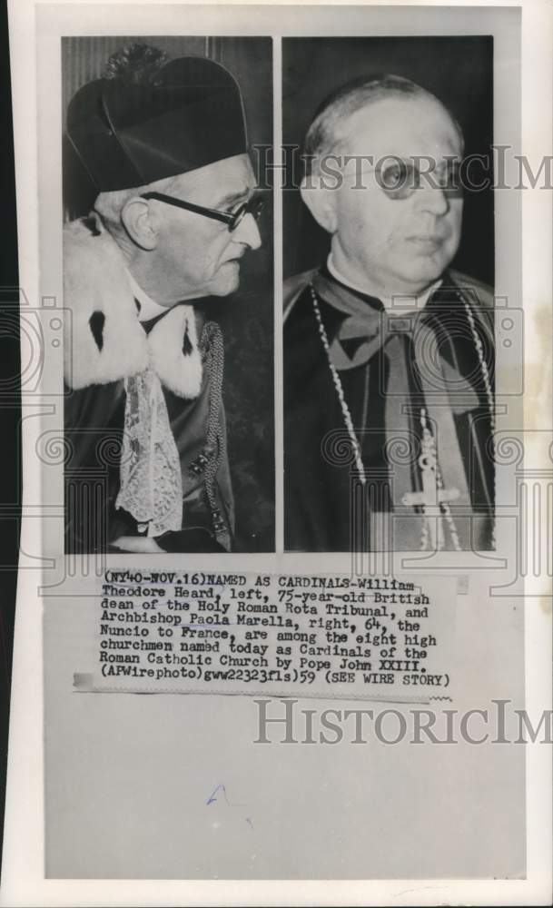 1959 William Theodore Heard &amp; Paola Marella named as Cardinals - Historic Images