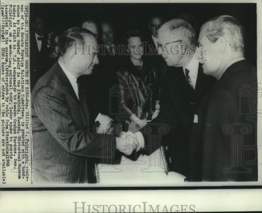 1966 Press Photo Senator William Fulbright &amp; others in Stockholm, Sweden-Historic Images