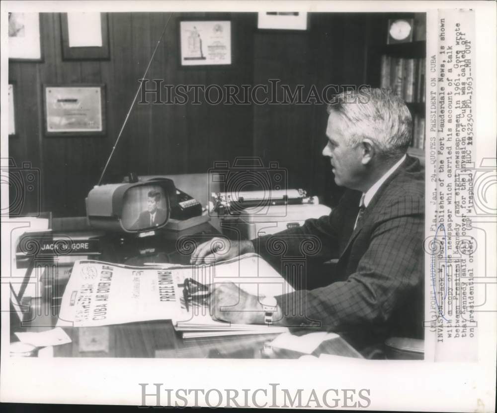 1963 Jack W. Gore, publisher of the Fort Lauderdale News - Historic Images