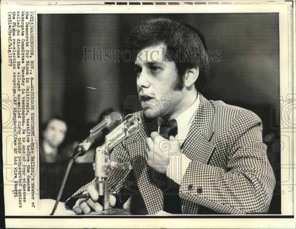 1973 Mile Heller testifies at Senate Watergate Committee. - Historic Images