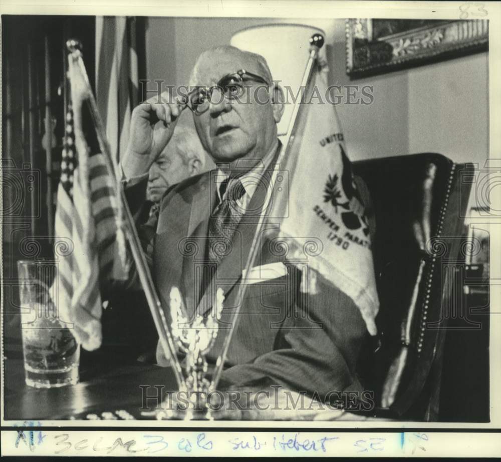 1970 Representative F. Edward Hebert at Washington news conference. - Historic Images