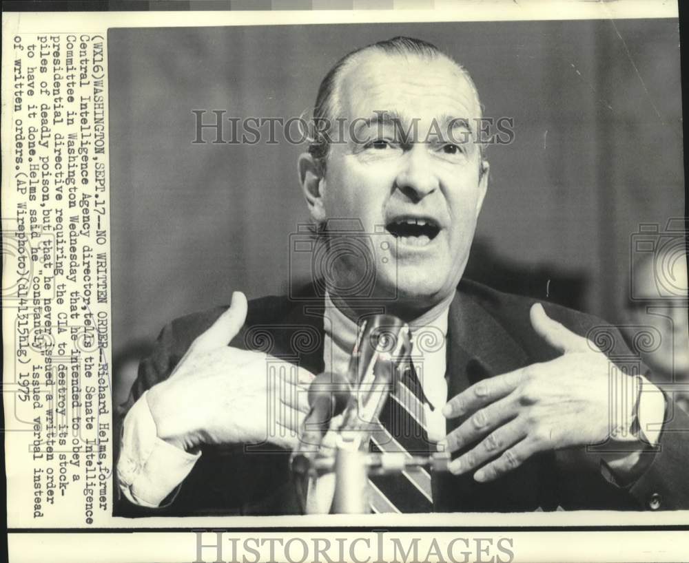 1975 Richard Helms testifies at Senate Intelligence Committee - Historic Images