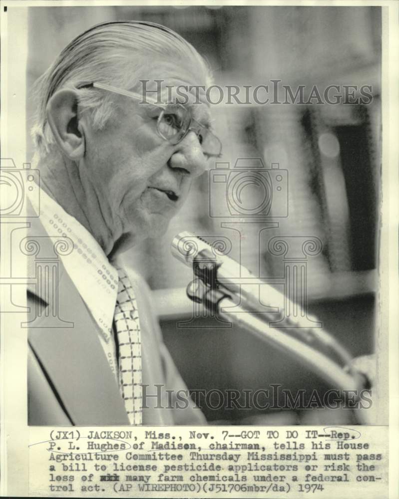 1974 Representative P.L. Hughes at  House Agriculture Committee - Historic Images