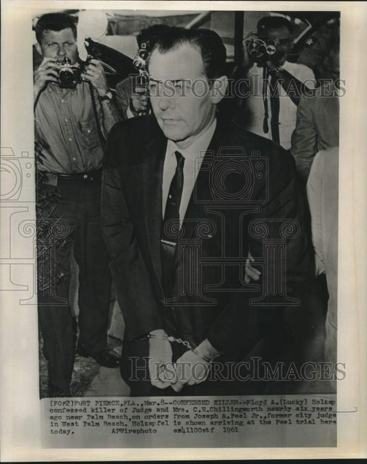 1961 Floyd Holzapfel arrives in Fort Pierce, Florida for Peel trial - Historic Images