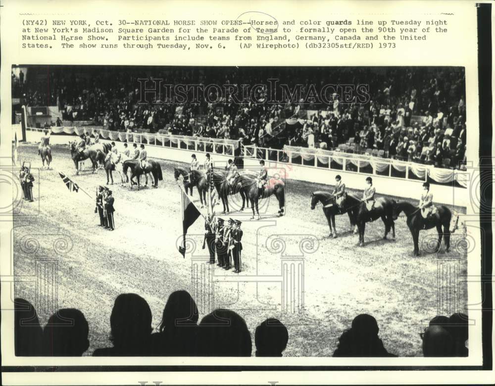 1973 Press Photo Opening ceremonies of National Horse Show at Madison Square - Historic Images