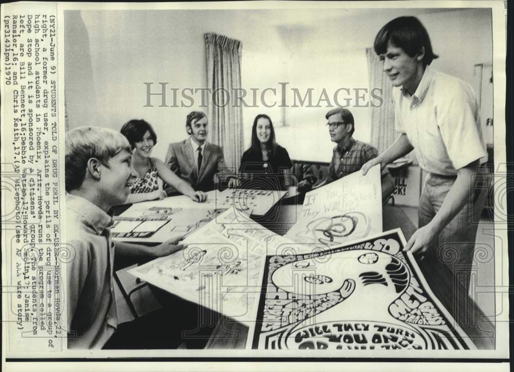 1970 Press Photo Norman Hovda ex-drug user tells students perils of drug use.-Historic Images