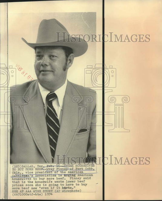 1974 American Cattleman Association's Wray Finney of Oklahoma - Historic Images