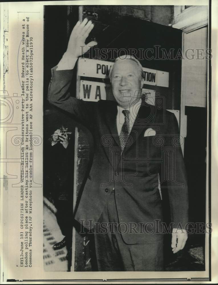 1970 Britain's Conservative Party leader Heath waves after voting - Historic Images