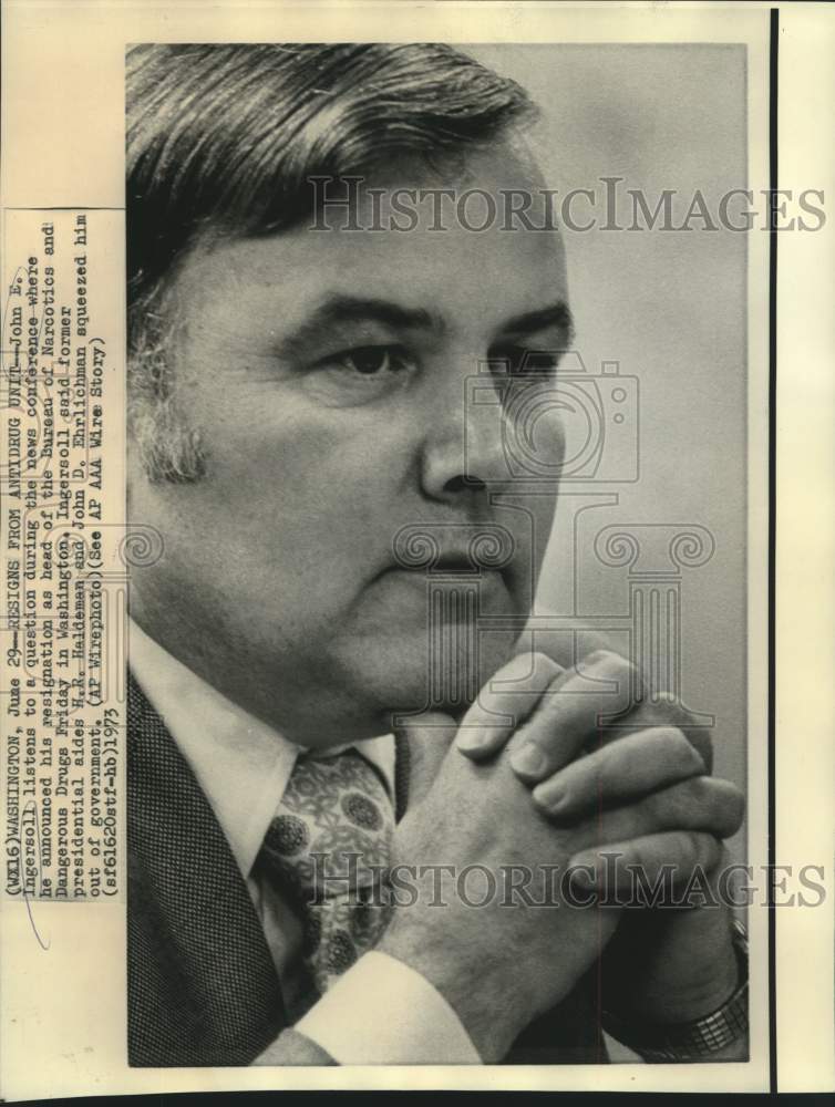 1963 John Ingersoll, head of Narcotics Bureau, at news conference - Historic Images