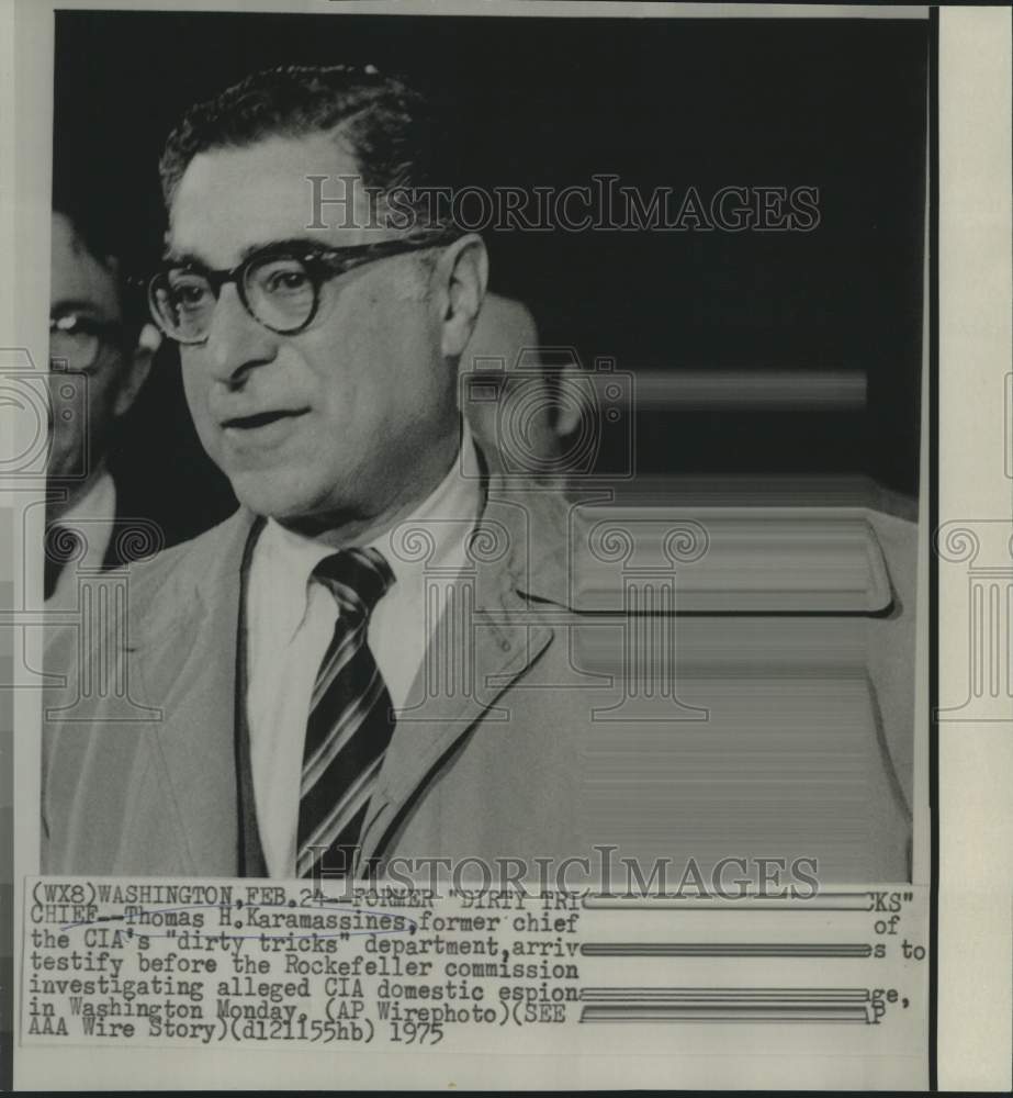 1975 Thomas H. Karamassines testifies at Rockefeller&#39;s Commission - Historic Images