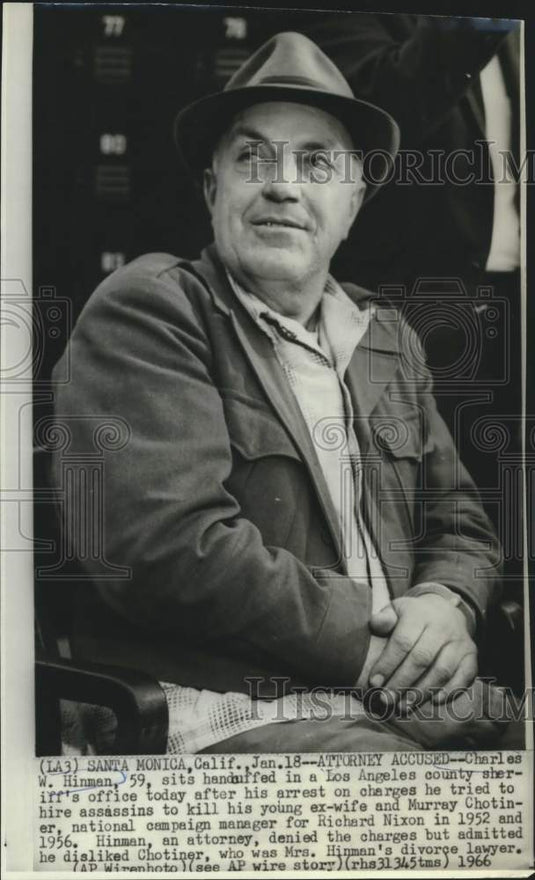 1966 Attorney Charles Hineman  handcuffed in Los Angeles - Historic Images