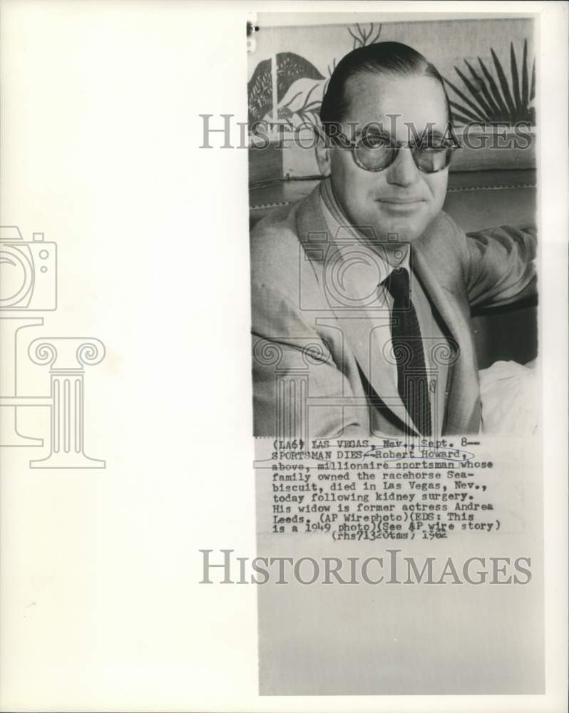 1949 Robert Howard, millionaire sportsman - Historic Images