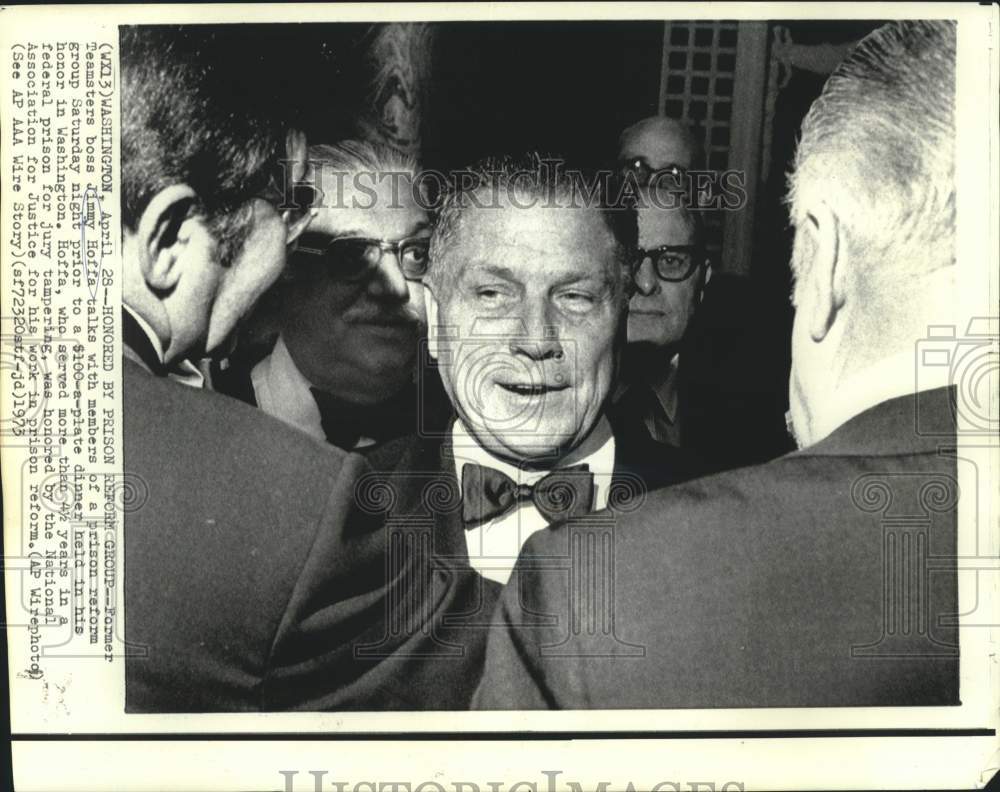 1973 Jimmy Hoffa honored by prison reform group in Washington. - Historic Images