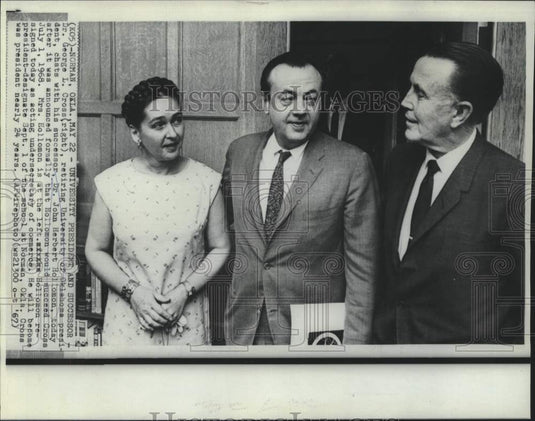 1967 University of Oklahoma President and successor, Dr. Hollomon. - Historic Images