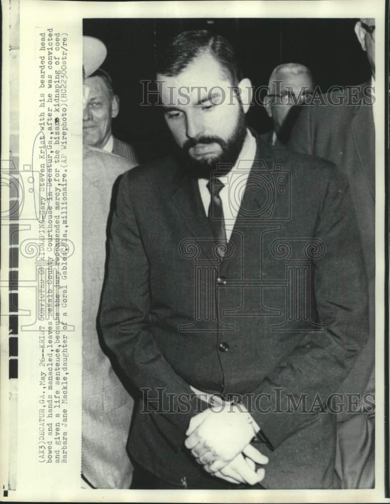 1969 Gary Steven Krist leaves courthouse after sentencing. - Historic Images