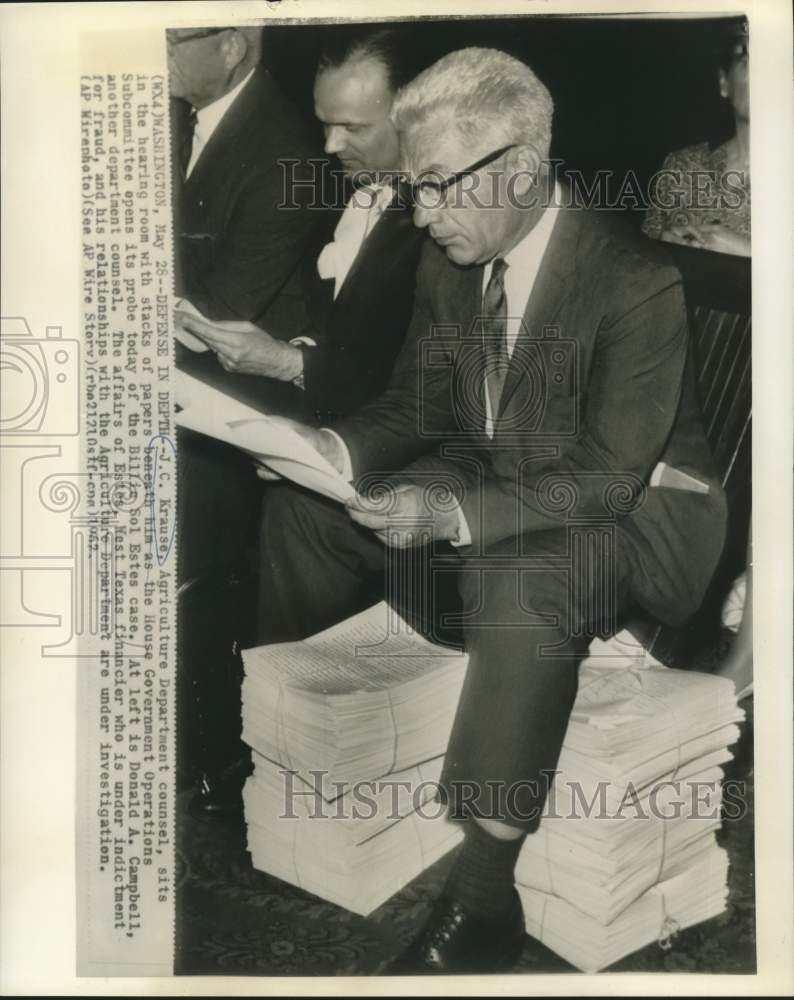 1962 Agriculture Department Counsel J.C. Krause at House Government - Historic Images