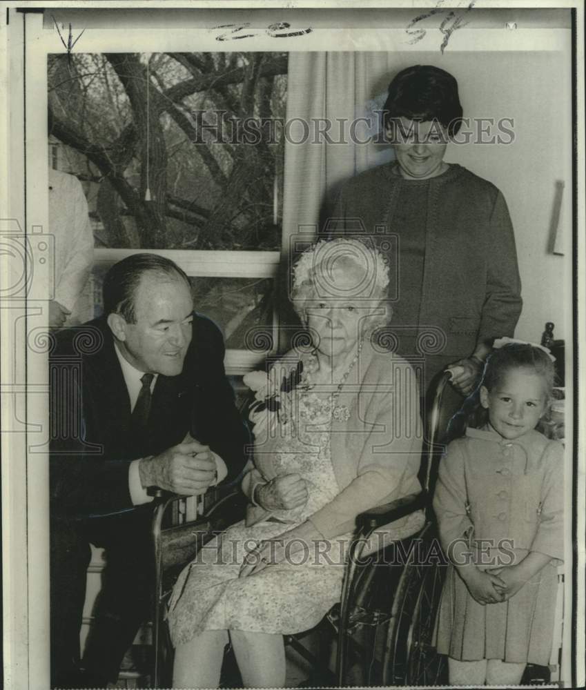 1966 Vice President and family visit his mother on Mother&#39;s Day. - Historic Images