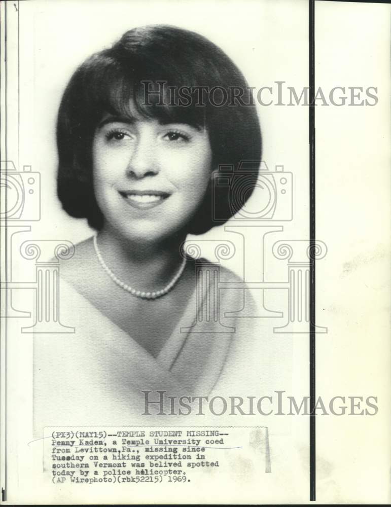 1969 Penny Kaden, Temple University student. - Historic Images