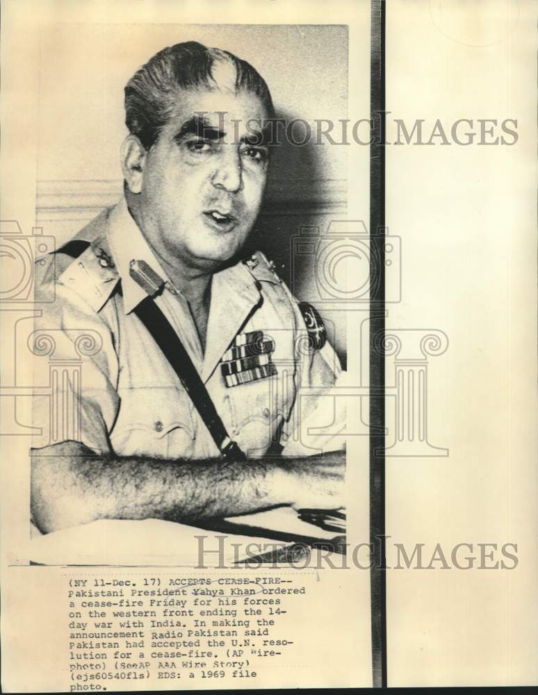 1969 Pakistan&#39;s President Yahya Khan - Historic Images