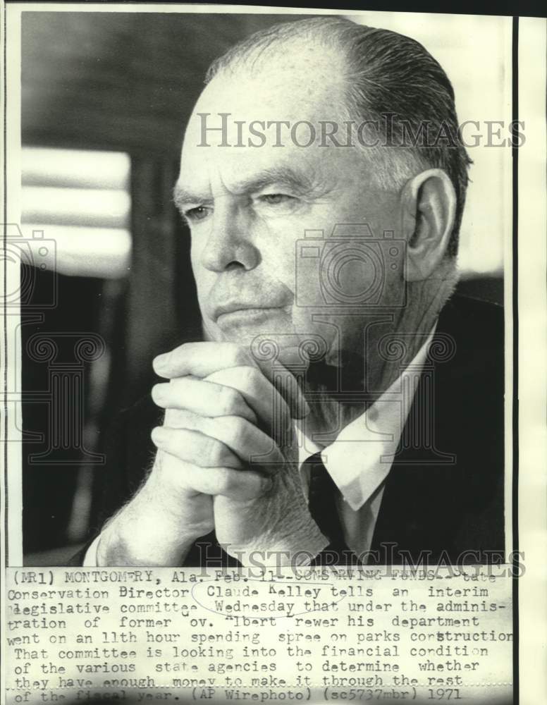 1971 State Conservation Director Kelley at legislative committee. - Historic Images