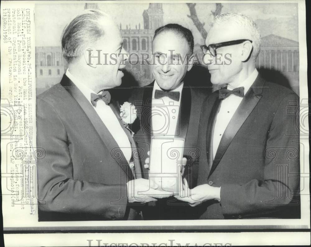 1968 American Eloquent Fraternal Organization honors Senator Kuchel. - Historic Images