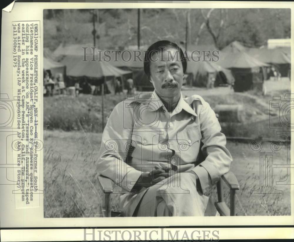 1975 Former Premier Nguyen Cao Ky appears on &quot;Issues and Answers.&quot; - Historic Images