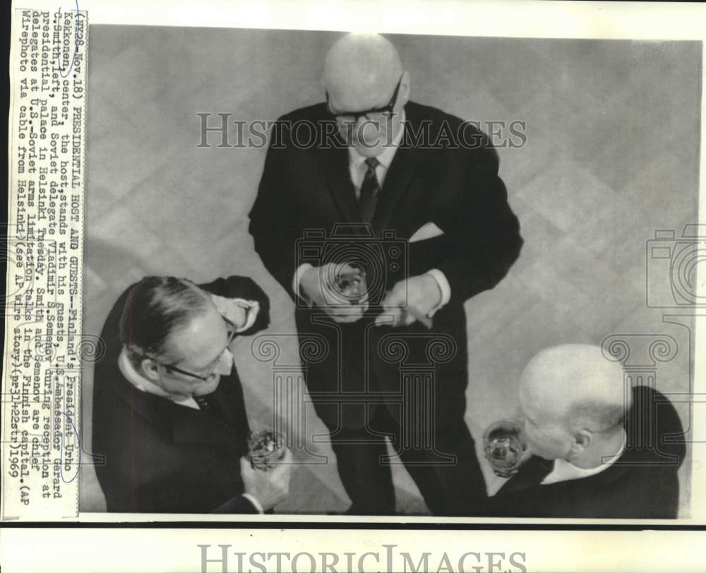 1969 Finland&#39;s President Kekkonen with guests at presidential palace-Historic Images