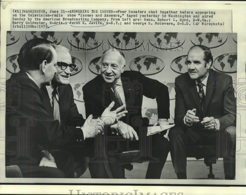 1970 Senator Javits and others chat before &quot;Issues and Answers.&quot; - Historic Images