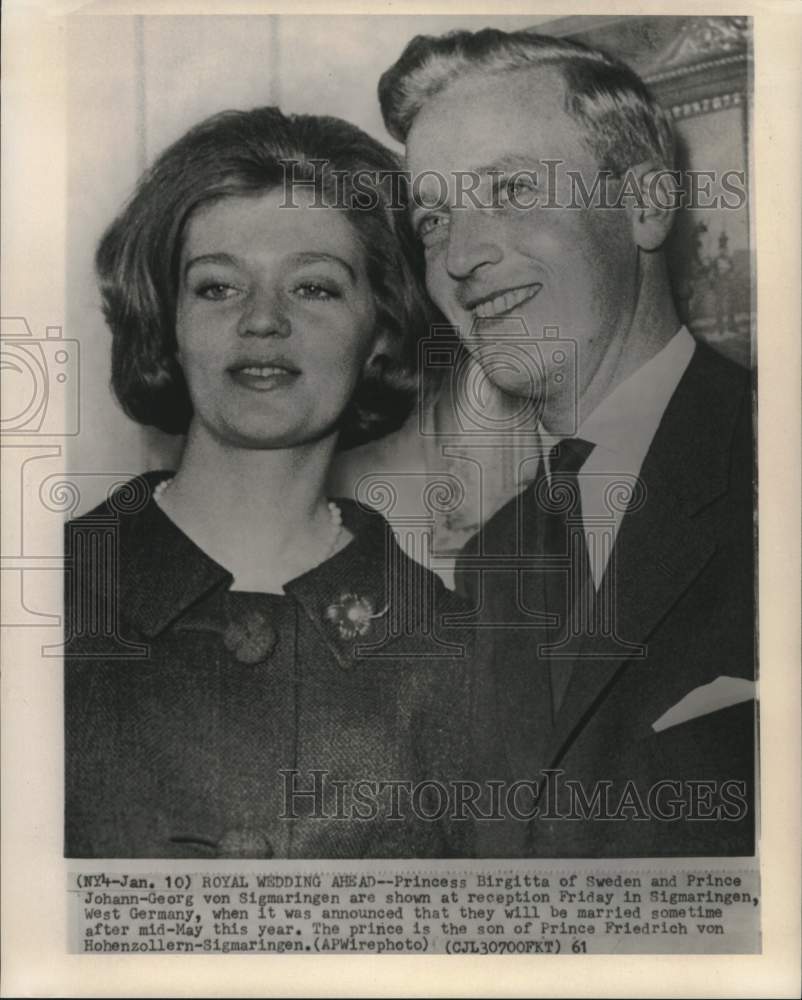 1961 Press Photo Princess Birgitta and Prince Johann-Georg at reception.-Historic Images