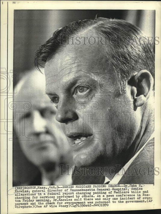 1970 Press Photo Dr. John H. Knowles at Boston news conference - now14924-Historic Images