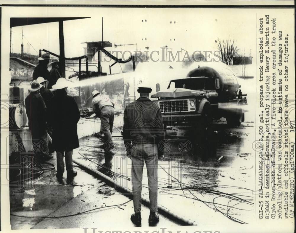 1971 Press Photo Scene of propane truck explosion in LaGrange, Georgia.-Historic Images