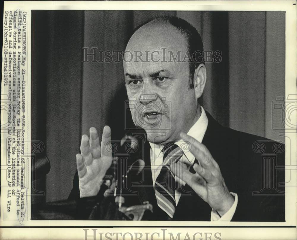 1971 Press Photo Defense Secretary Melvin Laird at Pentagon seminar - now15836-Historic Images