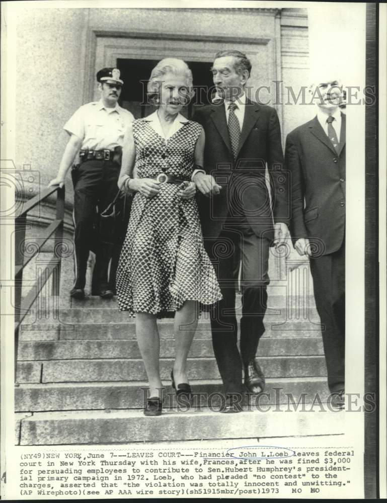 1973 Press Photo John and Frances leave federal courthouse in New York-Historic Images